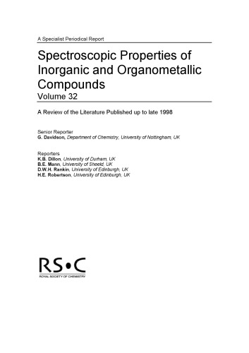Spect Properties Inorganic & Organometallic Cmpds