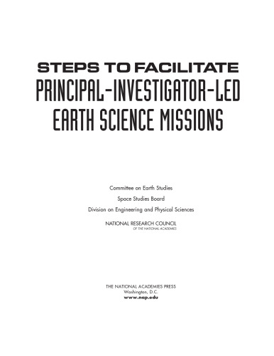 Steps to Facilitate Principal-Investigator-Led Earth Science Missions
