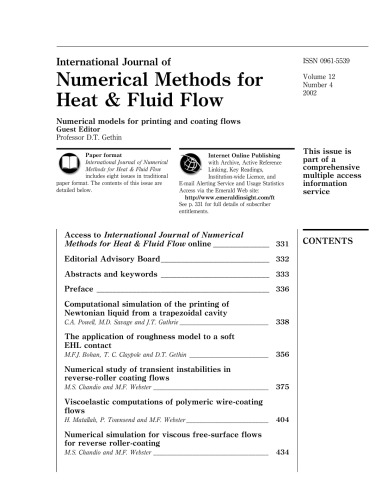 Numerical models for printing and coating flows