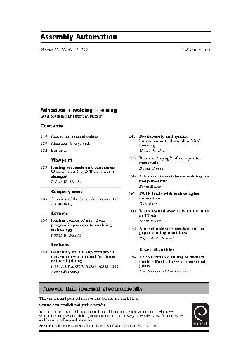 [Journal] Assembly Automation. Volume 23. Number 2