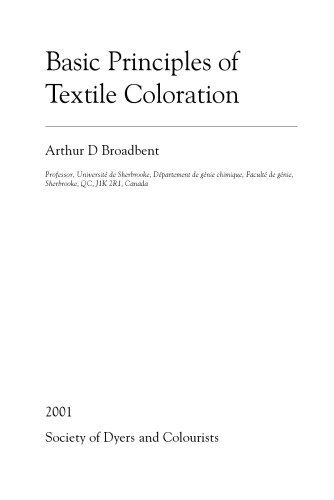 Basic Principles of Textile Coloration