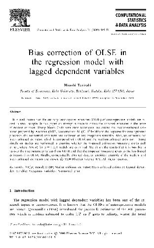 Bias correction of OLSE in the regression model with lagged dependent variables