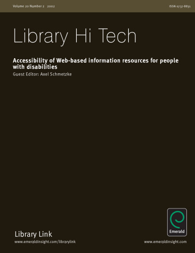 Accessibility of Web-Based Information Resources for People with Disabilities, Part 1