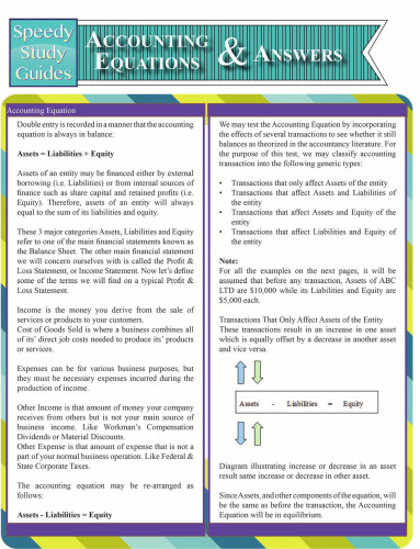 Accounting Equations and Answers