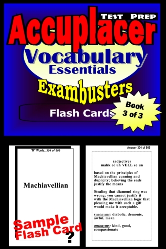Accuplacer Test Prep Vocabulary Review - Exambusters Flash Cards - Workbook 3 of 3. Accuplacer Exam Study Guide