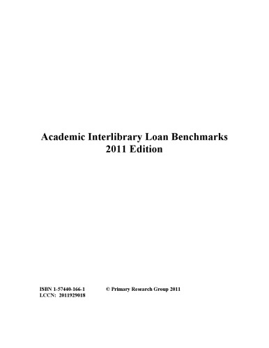 Academic Interlibrary Loan Benchmarks