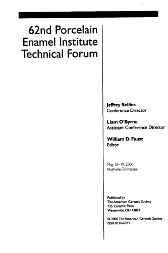 62nd Porcelain Enamel Institute Technical Forum