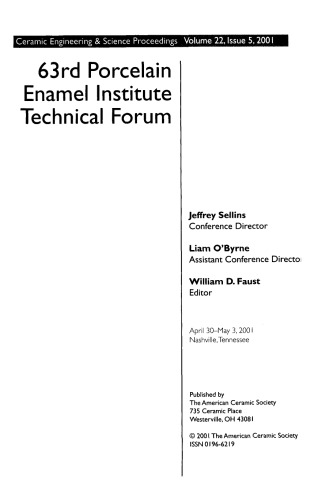 63rd Porcelain Enamel Institute Technical Forum