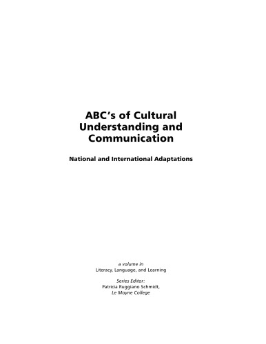 ABC's of Cultural Understanding and Communication. National and International Adaptations