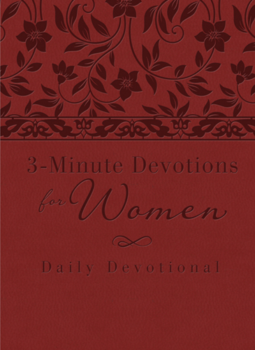 3-Minute Devotions for Women: Daily Devotional (burgundy)