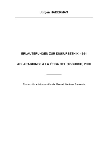 Aclaraciones a la Ética del Discurso, 2000