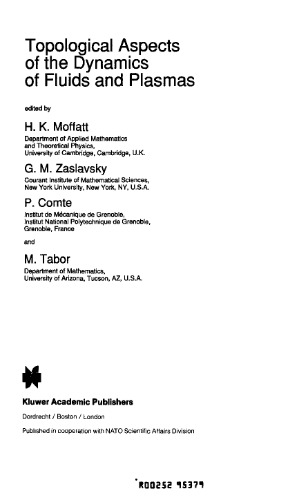 Topological aspects of the dynamics of fluids and plasmas