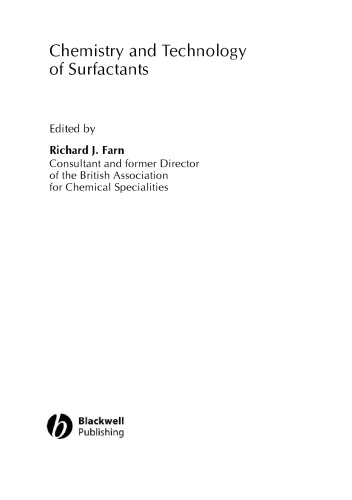 Chemistry and Technology of Surfactants
