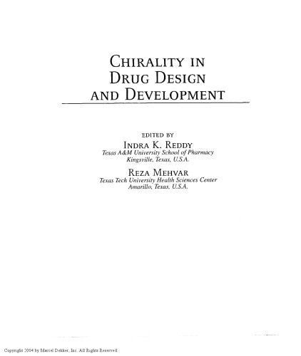 Chirality in Drug Design and Development