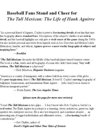 The Tall Mexican. The Life of Hank Aguirre All-Star Pitcher, Businessman, Humanitarian