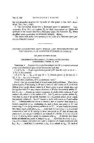 Closed Connected Sets Which Are Disconnected by the Removal of a Finite Number of Points