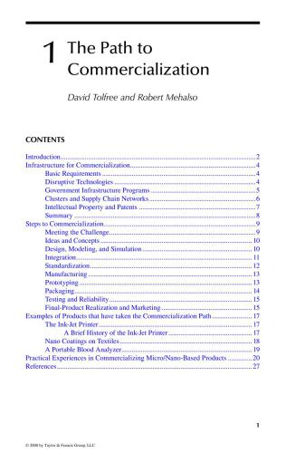 Commercializing Micro-Nanotechnology Products