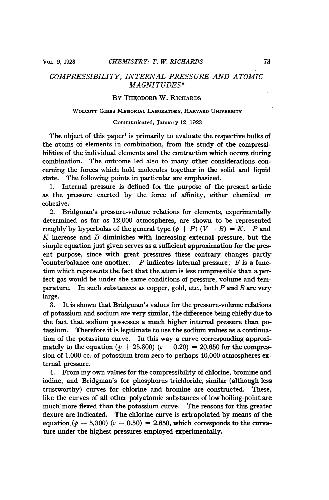 Compressibility, Internal Pressure and Atomic Magnitudes