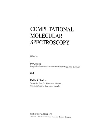 Computational Molecular Spectroscopy