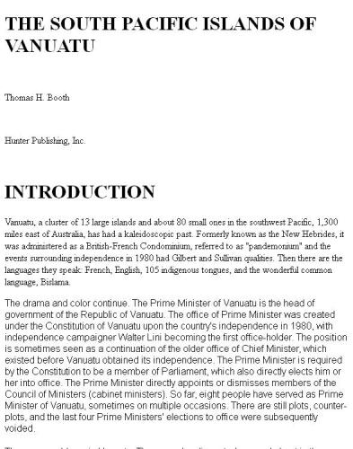 The South Pacific Islands of Vanuatu