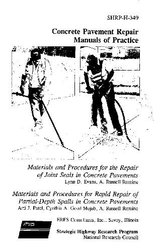 Concrete Pavement Repair Manuals of Practice