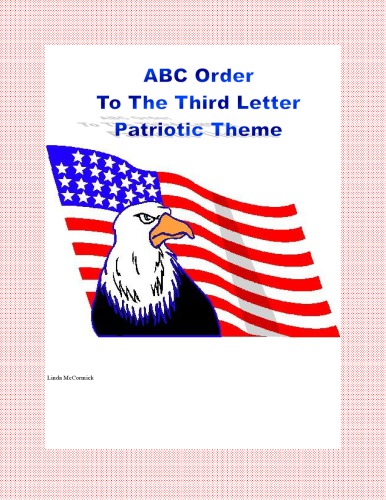 ABC Order Practice to the Third Letter Printable Worksheets-Patriotic Theme