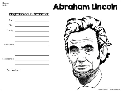 Abraham Lincoln Written Research Report Form