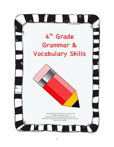 4th Grade Grammar & Vocabulary Skills