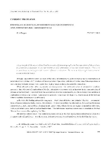 Current Problems: Ethanol as a High-Octane, Environmentally Clean Component of Automotive Fuels. Current Aspects of Use