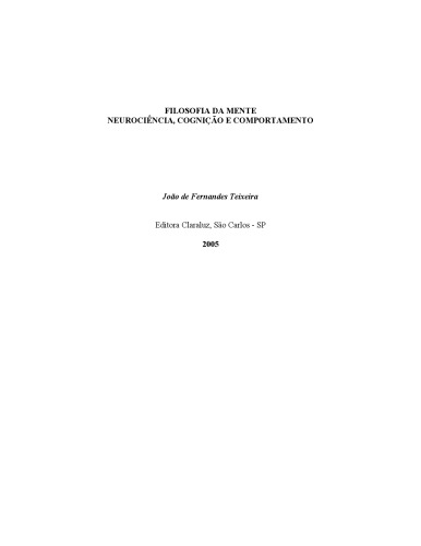Filosofia da Mente - Neurociência Cognição e Comportamento