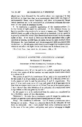 Cyclicly Connected Continuous Curves