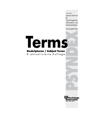 Terms - Deskriptoren/Subject Terms