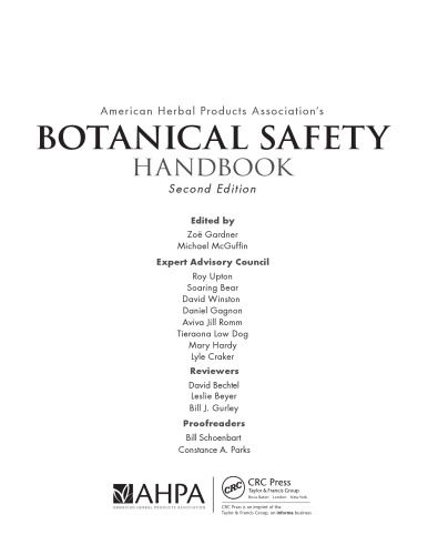 American Herbal Products Association botanical safety handbook