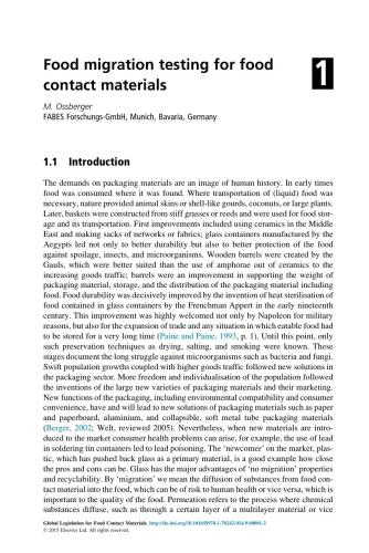 Global legislation for food contact materials