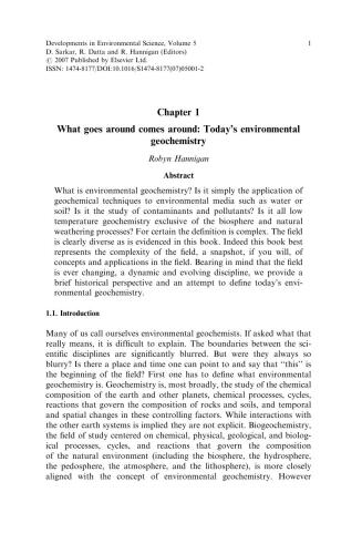 Concepts and Applications in Environmental Geochemistry