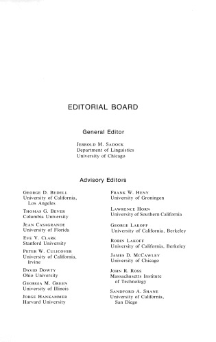 Syntax and Semantics: Pragmatics