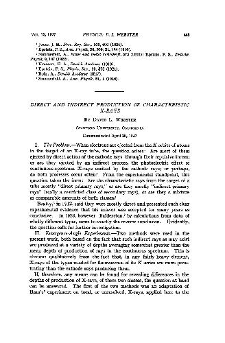 Direct and Indirect Production of Characteristic X-Rays