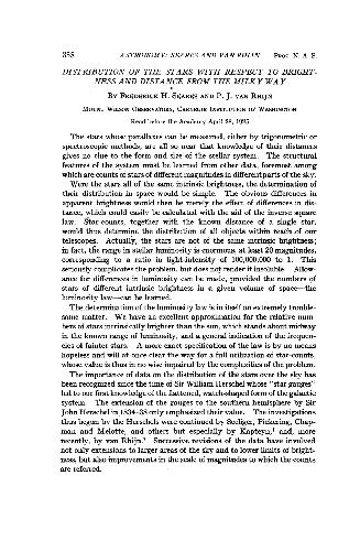 Distribution of the Stars with Respect to Brightness and Distance from the Milky Way