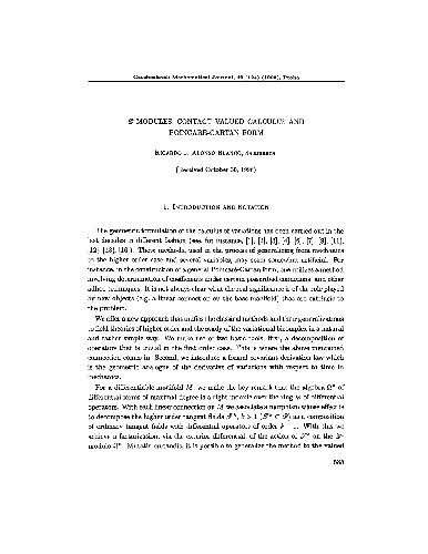 D-modules, contact valued calculus and Poincare-Cartan form