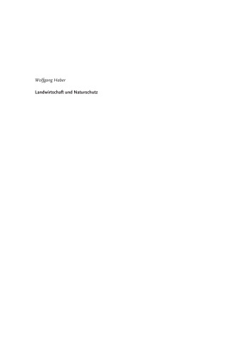 Landwirtschaft und Naturschutz (German Edition)