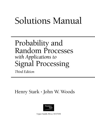 Probability RandomProcesses with Applications to Signal Processing