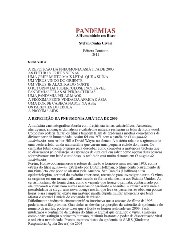 Pandemias - a humanidade em risco