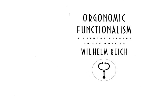Orgonomic Functionalism - Vol II