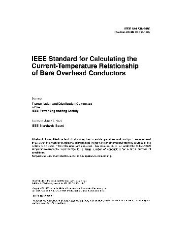 EEE standard for calculating the current-temperature relationship of bare overhead conductors