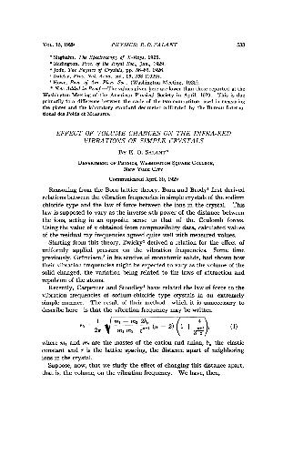 Effect of volume changes on the infra-red vibrations of simple crystals