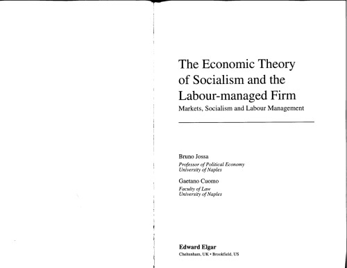 The Economic Theory of Socialism and the Labour-Managed Firm
