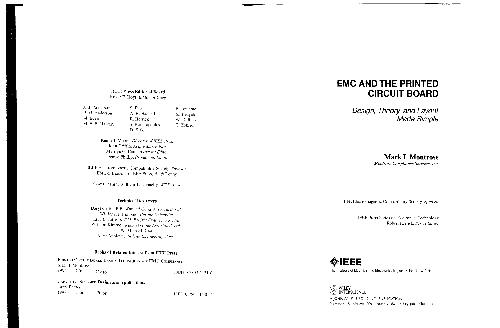 Emc & the Printed Circuit Board: Design, Theory, & Layout Made Simple 