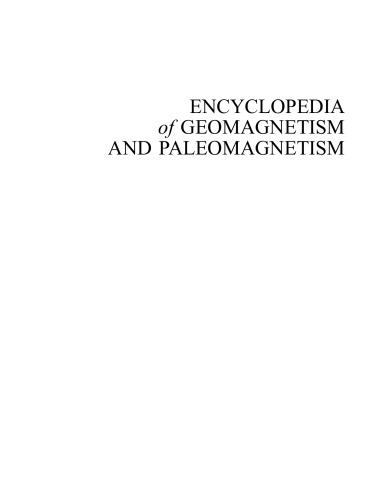 Encyclopedia of Geomagnetism and Paleomagnetism