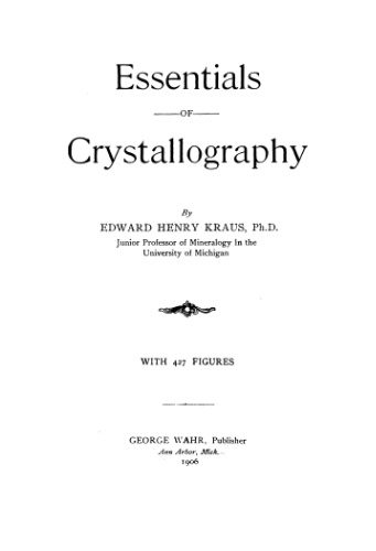 Essentials of crystallography