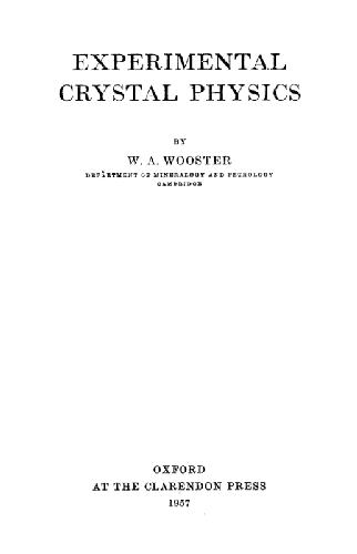 Experimental Crystal Physics